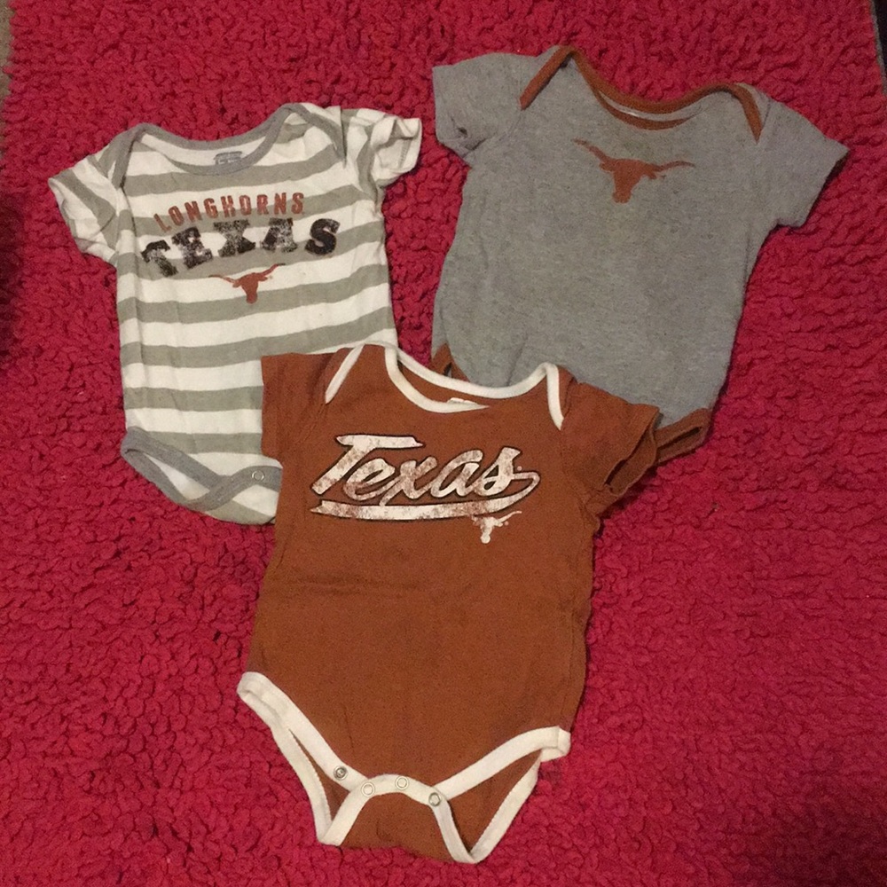 6/9 month Longhorns onesies